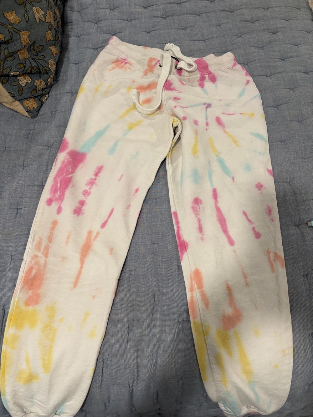 Tie-Dye Jogger Sweatpants - White Pink Multi